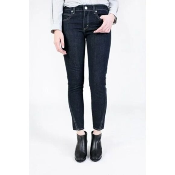 Amo Twist Jeans in Soft Raw Dark Wash Split Hem, Size 30 - Picture 1 of 5